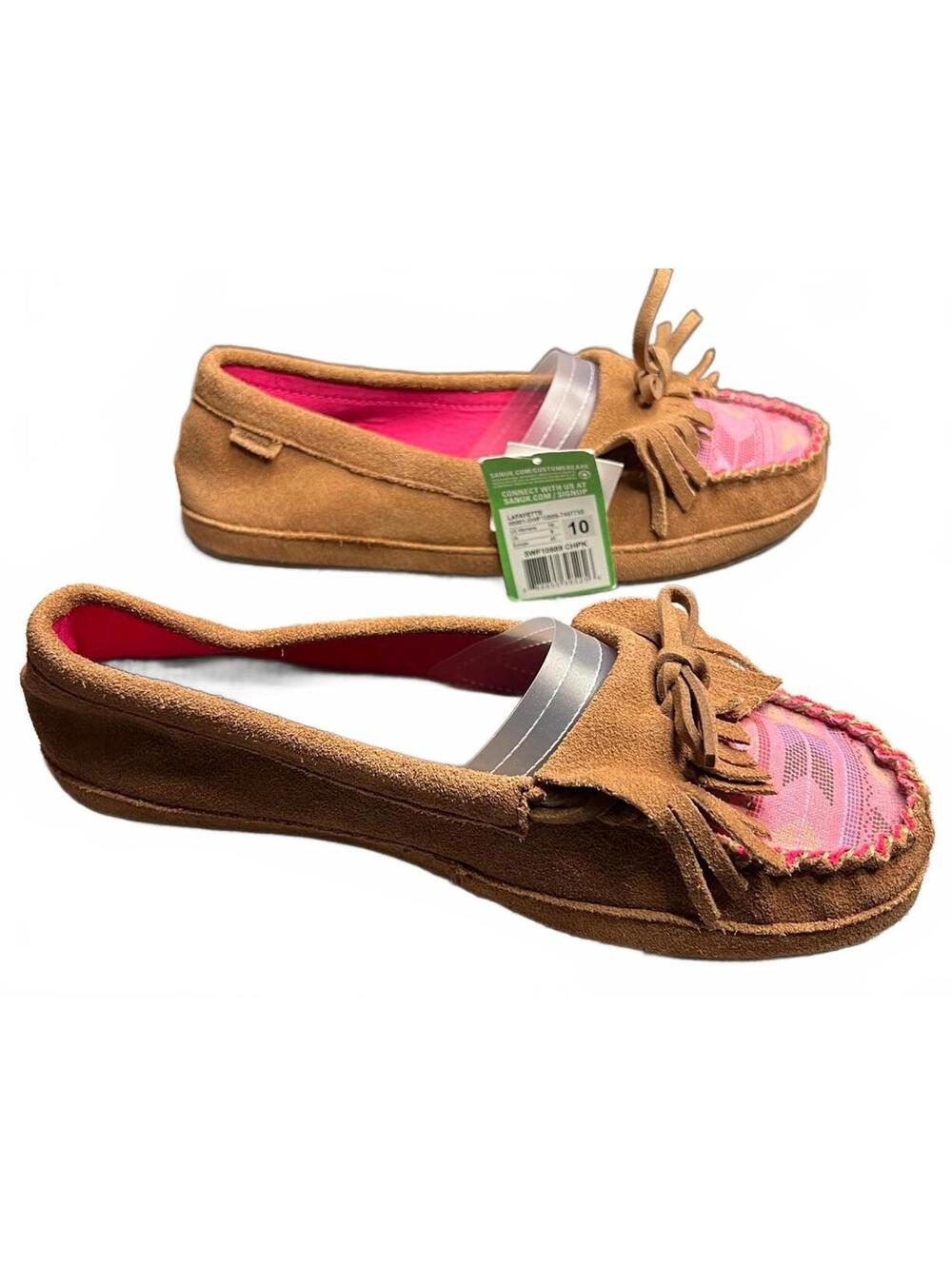 NWT Sanuk Lafayette Suede Slip-Ons, Desert Boho Modern Southwest Indie Size 10 - Picture 4 of 9